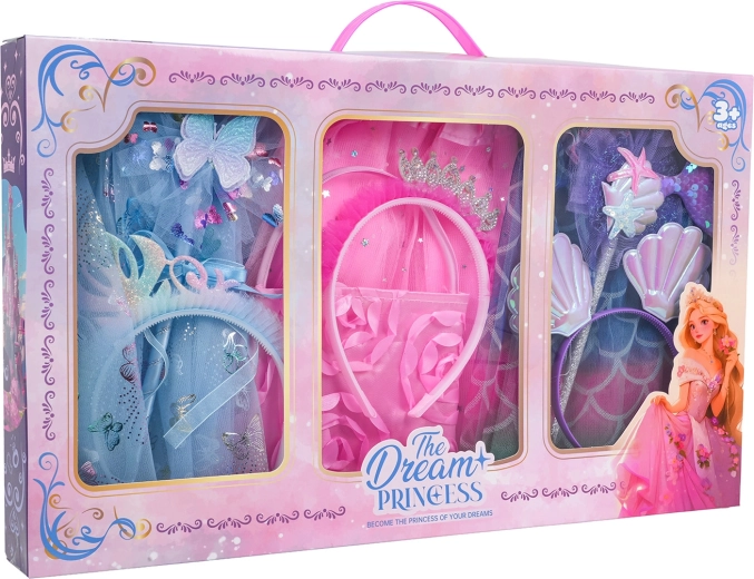 Prinzessinnenrock- und Accessoire-Set 3-in-1