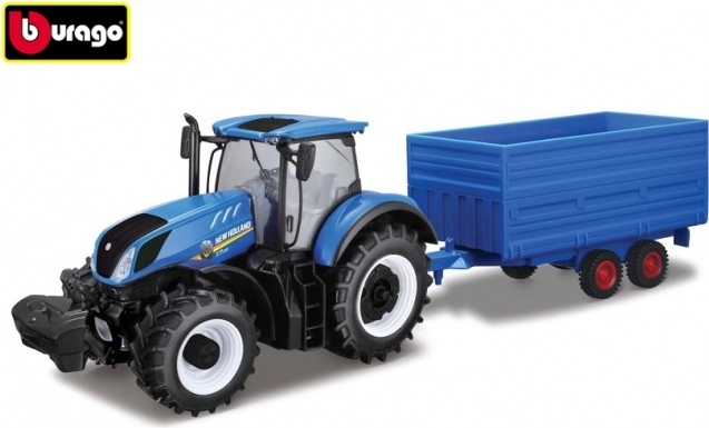 Bburago 1:32 Farmtraktor New Holland mit Heuwagen