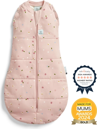 ErgoPouch Pucksack und Schlafsack 2in1 Cocoon Daisies 2,5 TOG (3–6 Monate)