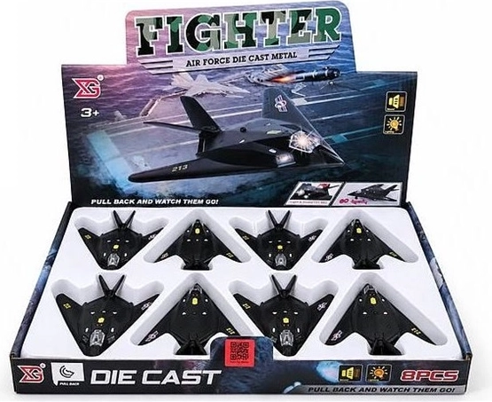 Militärflugzeug mit Licht und Sound 15 cm - 1 Stück