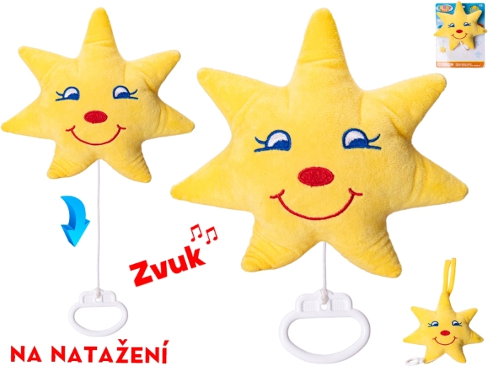 Plüschstern mit Aufzieh-Spieluhr, 20 cm