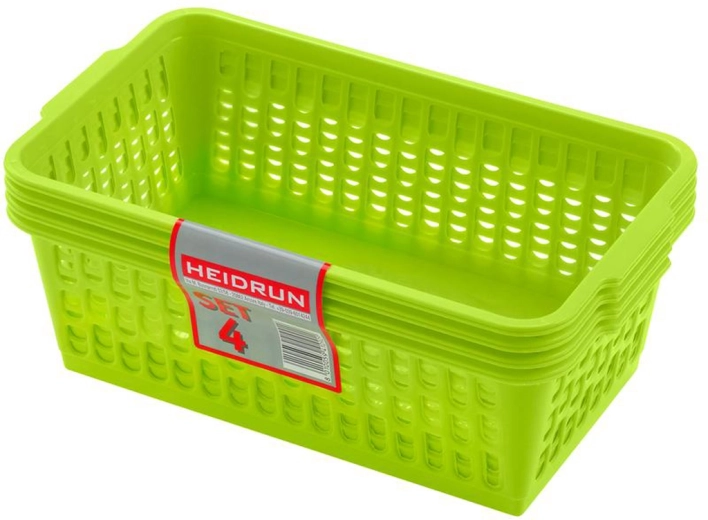 HEIDRUN Kunststoffkörbchen 25 × 14,5 × 10,5 cm, Set mit 4 Stk.