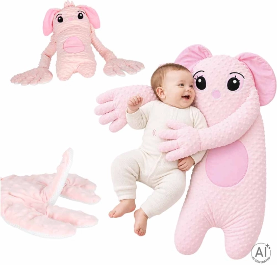 Rosa beruhigendes Kissen für Babys mit Klopffunktion