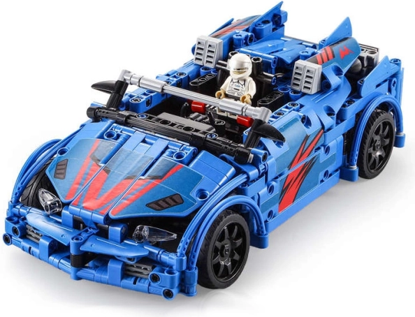 CADA Baukasten Rennwagen mit Fernsteuerung, 585 Teile mit Schleudersitz