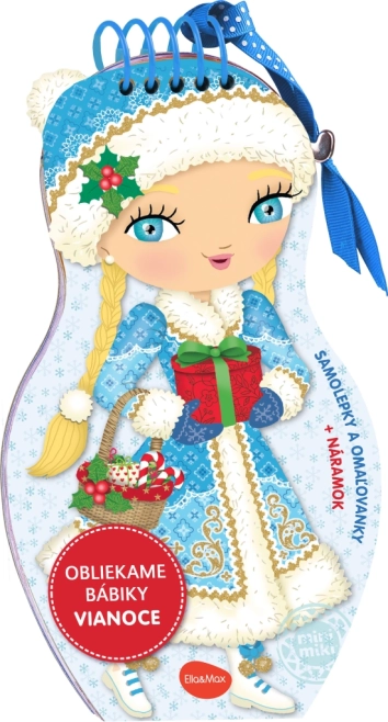 Wir kleiden Puppen zu Weihnachten an – Malbuch und Sticker