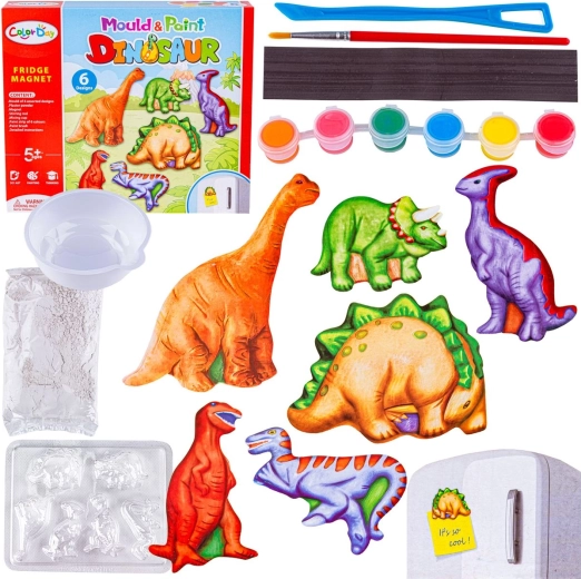 Kreativset zum Herstellen von Gips-Magneten – Dinosaurier DIY