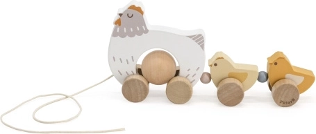 Holzhuhn zum Ziehen mit Küken Viga PolarB