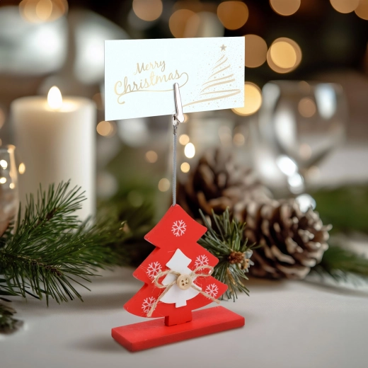 Weihnachtlicher Namensschildhalter mit Baumklammer