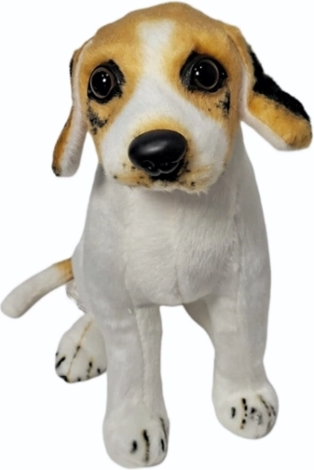Plüschhund in Weiß-Braun