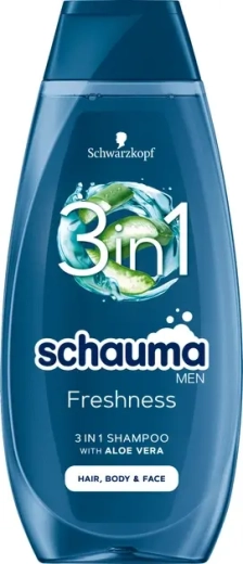 Schauma Men Freshness 3in1 Herren-Shampoo für Haare, Körper und Gesicht 400 ml
