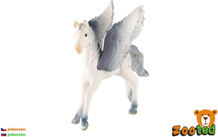 Geflügeltes Einhorn-Fohlen weiß-grau 11 cm - 1 Stück