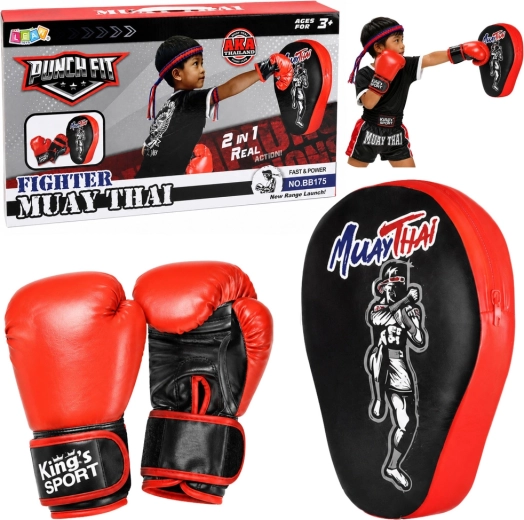 Kinder-Boxset 2-in-1 – Handschuhe und Trainingspratze Muay Thai