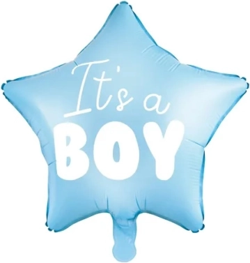 Folienballon Stern „It’s a boy“ blau 48 cm