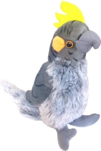Plüsch-Nymphensittich grau 17 cm