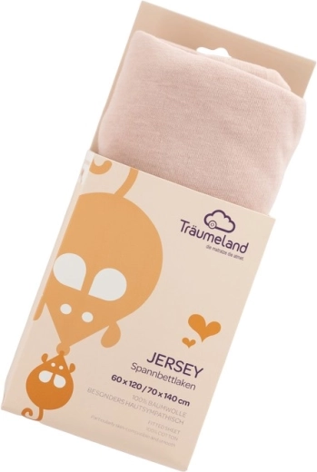 Träumeland Jersey-Spannbettlaken uni Rose Smoke