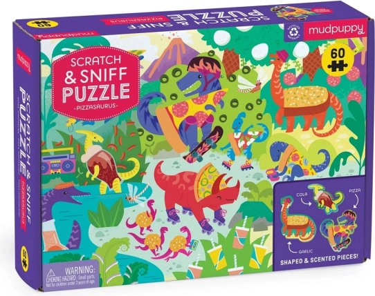 Kinderpuzzle Pizzasaurus mit Duft von Mudpuppy, 60 Teile