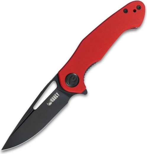 Kubey Dugu elegantes Taschenklappmesser 7,4 cm, dark stonewash, rotes G10