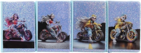 Notizbuch Mädchen auf dem Motorrad
