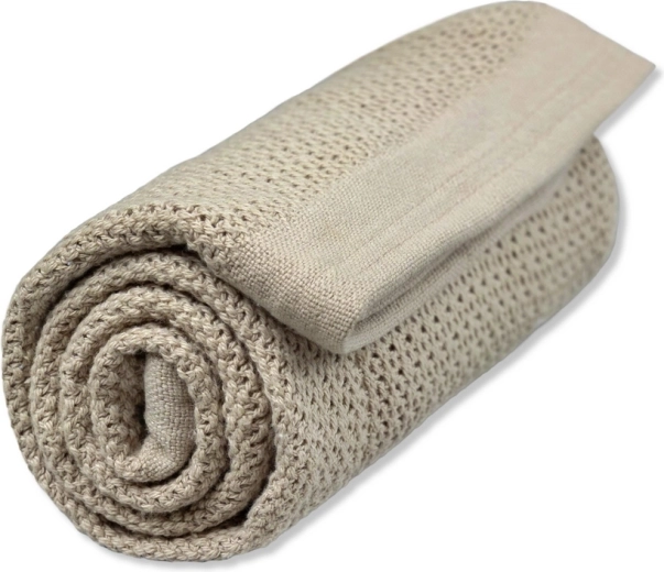 Vinter & Bloom Decke Soft Grid Organic Pebble Greige
