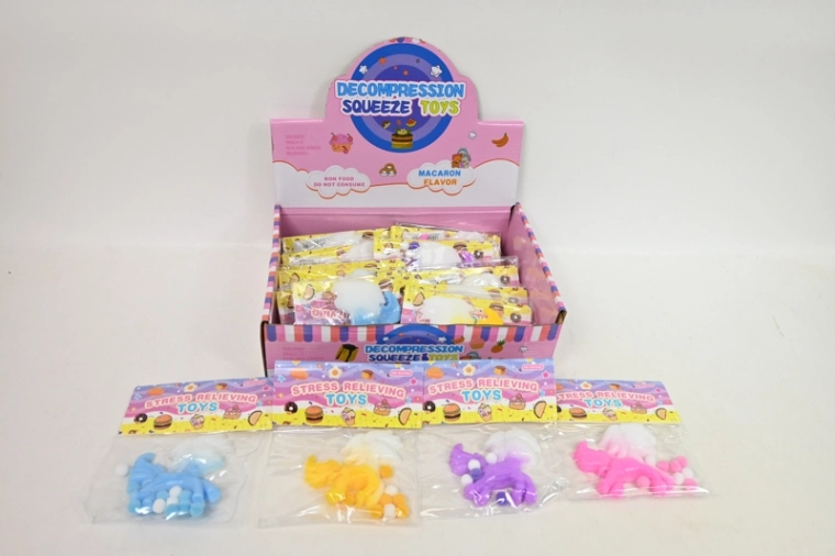 Quetsch-Antistress-Spielzeug Einhorn (Display 16 Stk.)