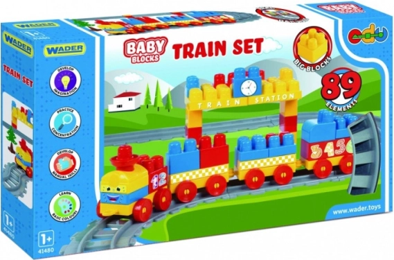 Baby Blocks Baukasten Zug 3,35 m – 89 Teile