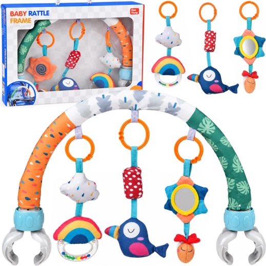 Spielbogen mit Rasseln für Kinderwagen, Autositze und Wippen
