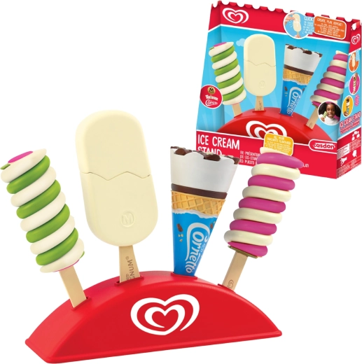 Casdon Algida Spielset mit Eiscremes und Ständer (Twister, Cornetto und Magnum)