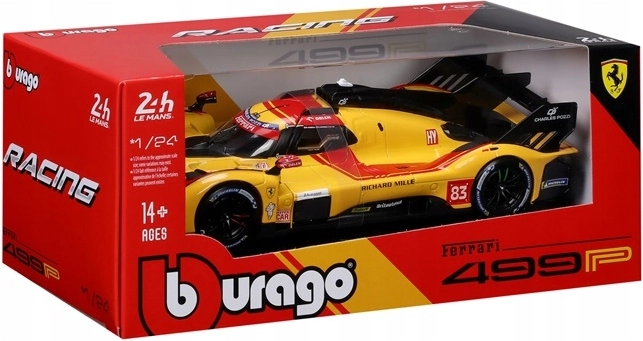 BBU Ferrari Racing 499P Le Mans gelbes Automodell 1:24