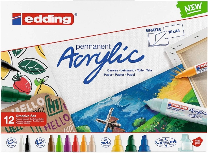 Acrylmarker Edding Creative – Set mit 12 Farben
