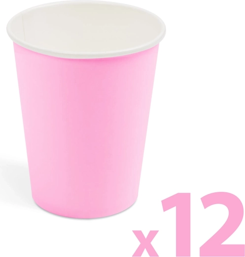 Rosa Pappbecher 2,5 dl, 12 Stück