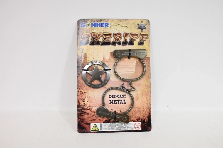 Gonher Cowboy-Handschellen und Metall-Sheriffstern