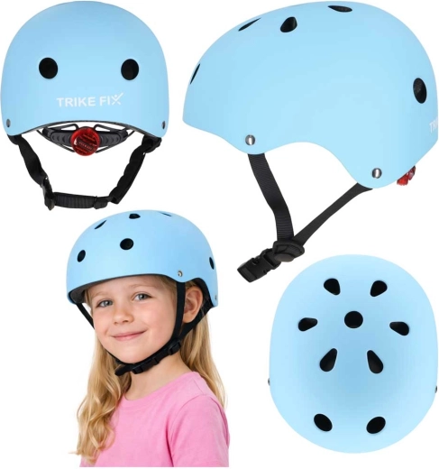 Kinderfahrradhelm TRIKE FIX mit LED, Größe M (55–58 cm), blau