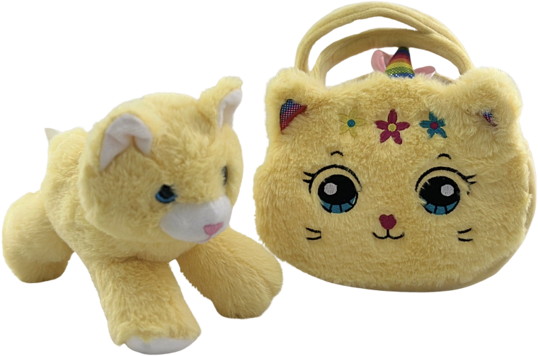 Plüsch-Handtasche Katze mit Plüschtier Olivie