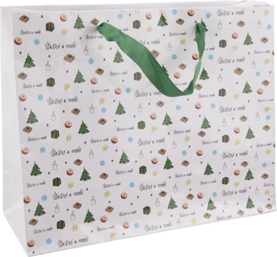 Geschenkpapiertüte „Frohe und fröhliche“ 32 × 12 × 26 cm