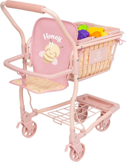 DeCuevas fahrbarer Einkaufswagen 2-in-1 mit Obst Honey