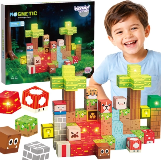 Woopie magnetische Konstruktionswürfel Wald 75 Stk.