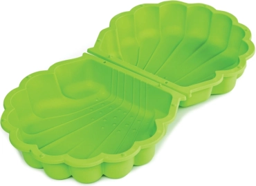 Muschel-Sandkasten mit grünem Deckel
