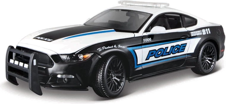 Maisto 2015 Ford Mustang GT schwarz-weiß 1:18