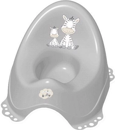 Maltex Töpfchen mit Antirutsch und Musik Zebra, grau