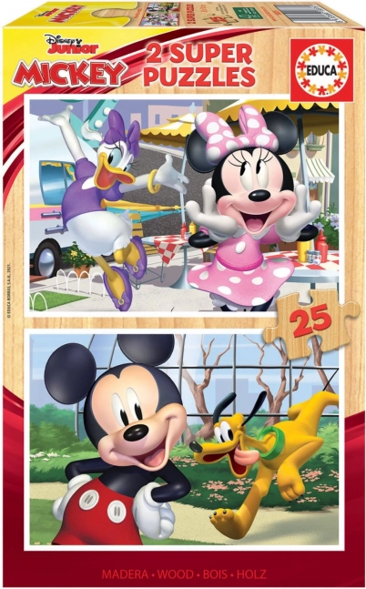 Holz-Puzzle Mickey und Freunde 2x25 Teile