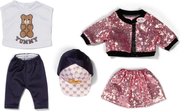 Baby born glitzerndes Outfit-Set für 43-cm-Puppen – rosa Rock und Paillettenjacke