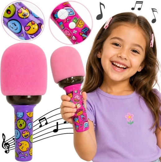 Woopie kabelloses Karaoke-Mikrofon mit Bluetooth-Lautsprecher und LED-Beleuchtung für Kinder