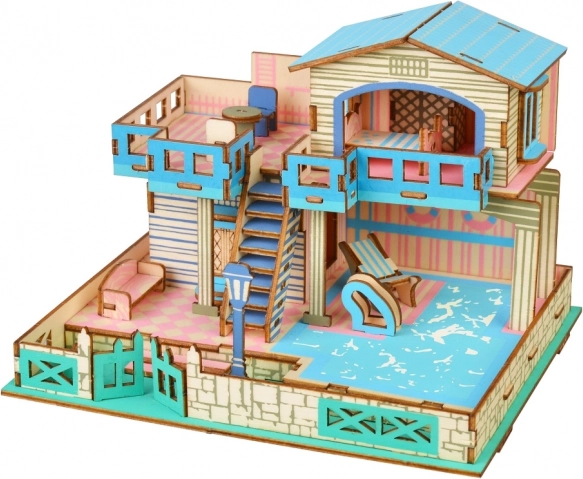 Woodcraft Holz 3D-Puzzle Villa auf der Insel Lembongan