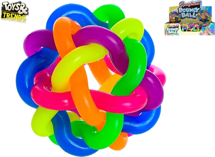 Bunter Springball Geflecht 6,5 cm