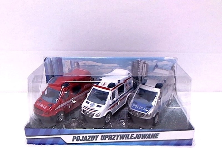 Mini-Rettungswagen 8 cm – Set 3 Stk.