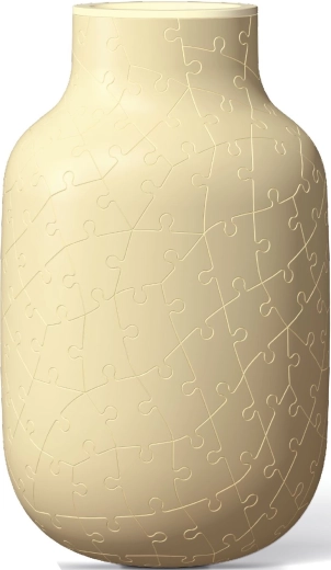 Moderne 3D-Puzzle-Vase in Cremegelb