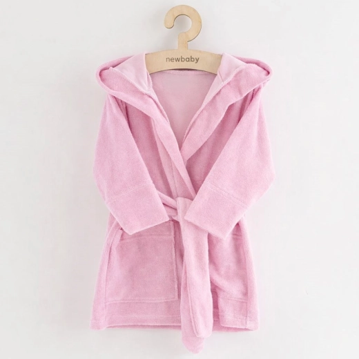 Kinder-Frottee-Bademantel mit Kapuze New Baby, rosa (Gr. 80/86)