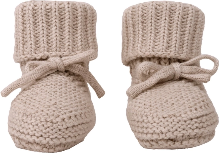 Lodger gestrickte Babyschuhe birch 0–6 Monate