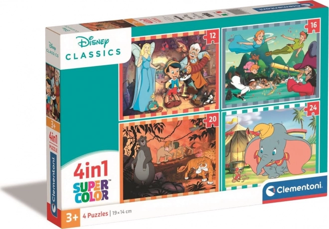 Puzzle 4v1 Super Color Disney Klassik