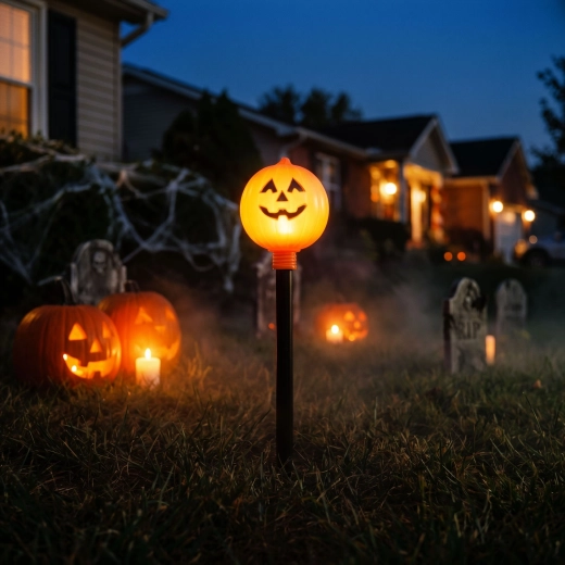 Halloween-Stecklampe in Kürbisform, batteriebetrieben